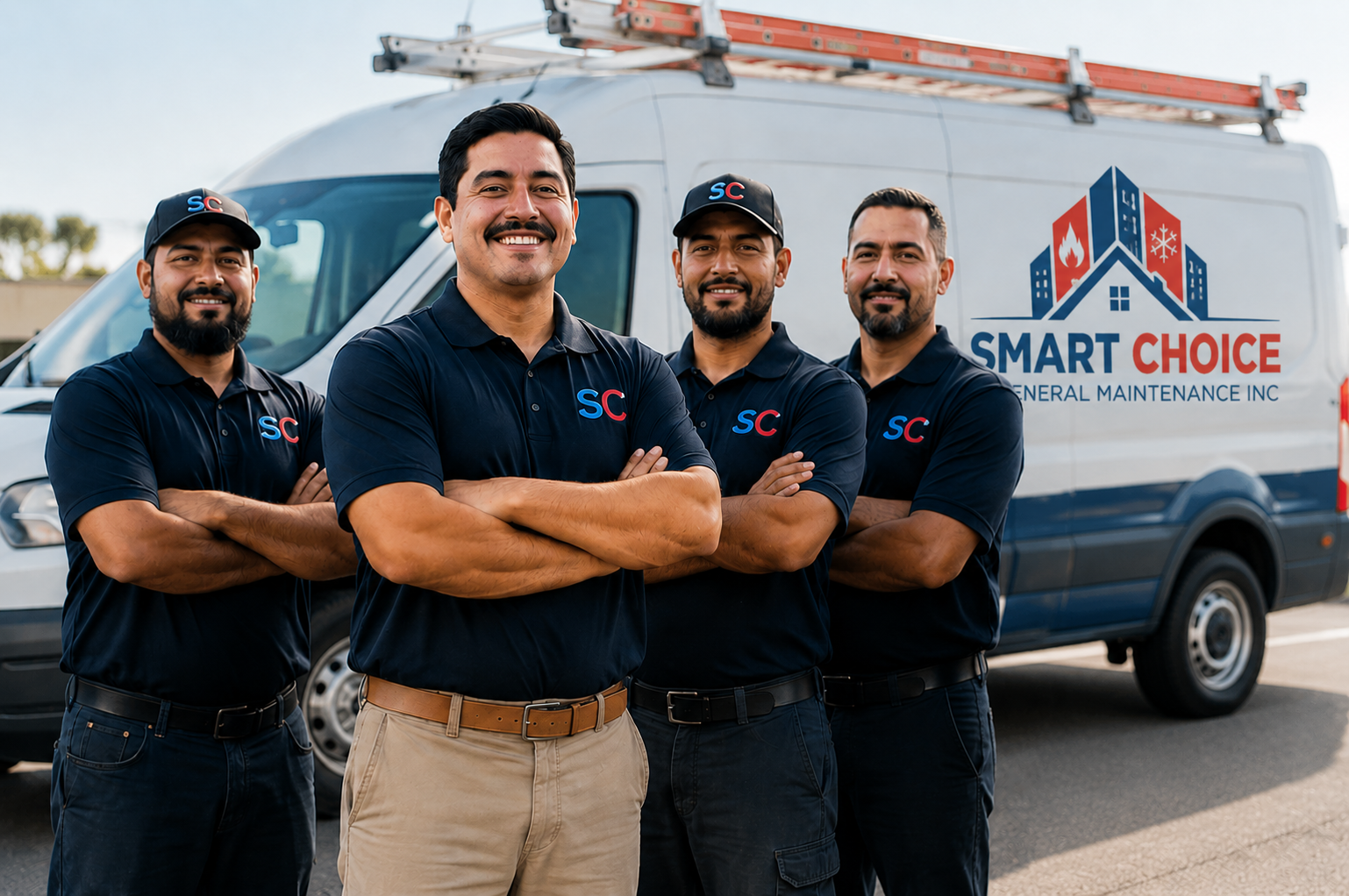 Smart Choice General Maintenance crew in front of company van